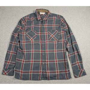 Simms Men Shirt Large Plaid‎ Long Sleeve Outdoor Button Up Soft